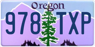 OR license plate 978TXP