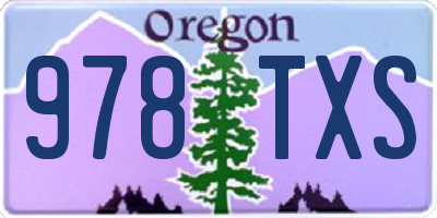 OR license plate 978TXS
