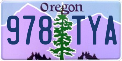 OR license plate 978TYA