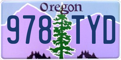 OR license plate 978TYD