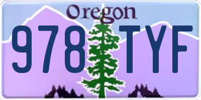 OR license plate 978TYF