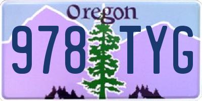 OR license plate 978TYG