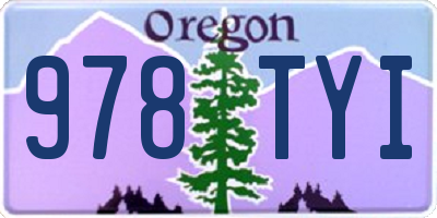 OR license plate 978TYI