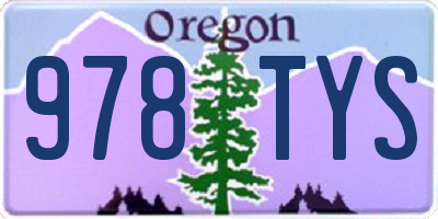 OR license plate 978TYS