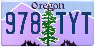 OR license plate 978TYT