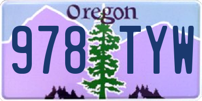 OR license plate 978TYW