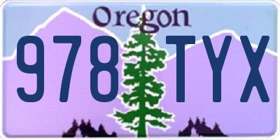 OR license plate 978TYX
