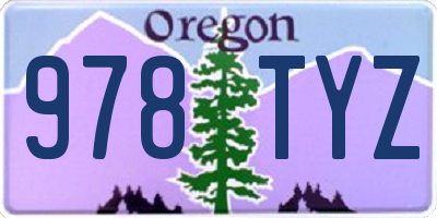 OR license plate 978TYZ