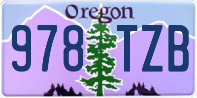 OR license plate 978TZB