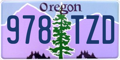 OR license plate 978TZD