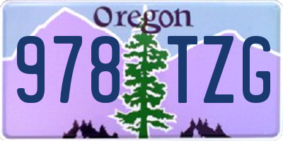 OR license plate 978TZG