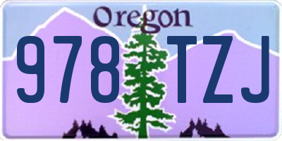OR license plate 978TZJ