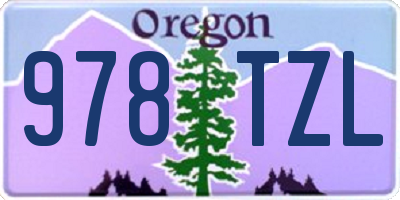 OR license plate 978TZL