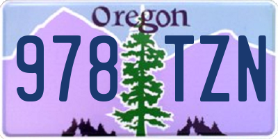 OR license plate 978TZN