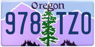 OR license plate 978TZO