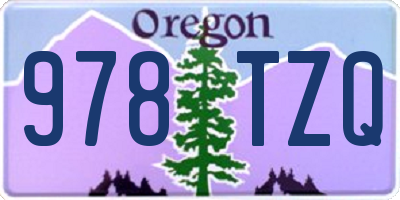 OR license plate 978TZQ