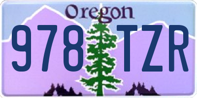OR license plate 978TZR