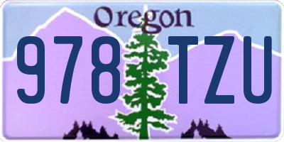 OR license plate 978TZU