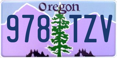 OR license plate 978TZV