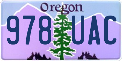 OR license plate 978UAC