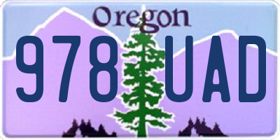 OR license plate 978UAD