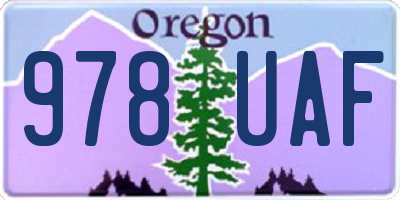 OR license plate 978UAF
