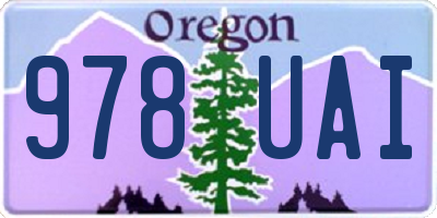 OR license plate 978UAI