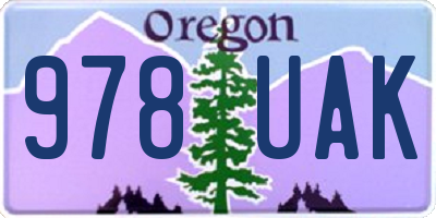 OR license plate 978UAK