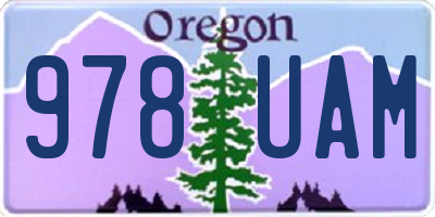 OR license plate 978UAM