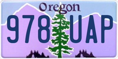 OR license plate 978UAP