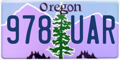 OR license plate 978UAR