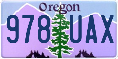 OR license plate 978UAX