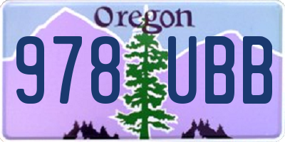 OR license plate 978UBB