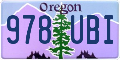 OR license plate 978UBI