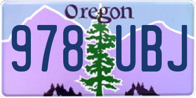 OR license plate 978UBJ