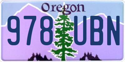 OR license plate 978UBN