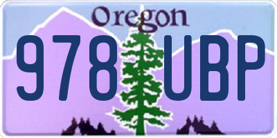 OR license plate 978UBP