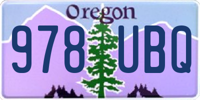 OR license plate 978UBQ