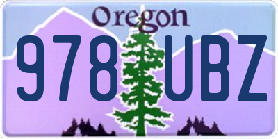OR license plate 978UBZ