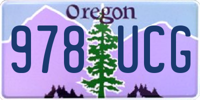 OR license plate 978UCG