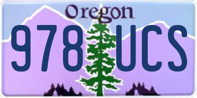 OR license plate 978UCS