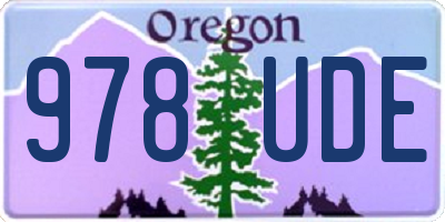OR license plate 978UDE