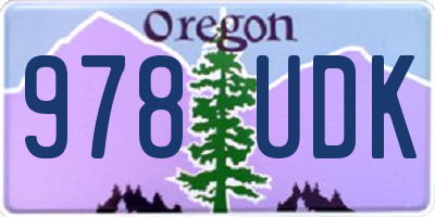 OR license plate 978UDK