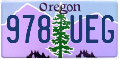 OR license plate 978UEG