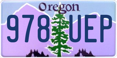 OR license plate 978UEP