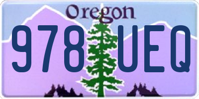 OR license plate 978UEQ