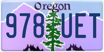 OR license plate 978UET