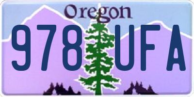 OR license plate 978UFA