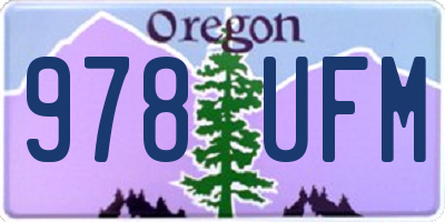 OR license plate 978UFM