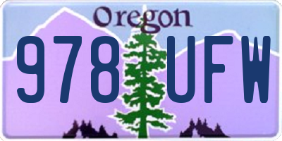 OR license plate 978UFW